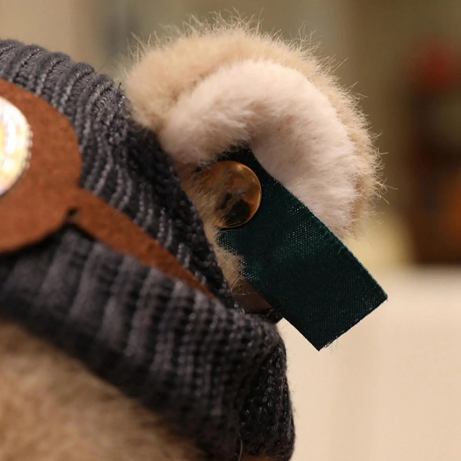 Oso de peluche con sombrero y bufanda, muñeco de peluche, tema de invierno, decoración del hogar para guardería, dormitorio, regalo de cumpleaños y Año Nuevo para niños