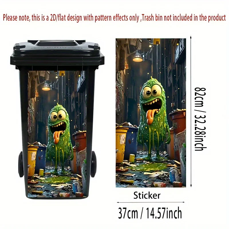 1 قطعة 2D شقة الطباعة سلة المهملات ملصق خلفية للزينة ذاتية اللصق المطبخ بن الديكور لعلب القمامة الجدران ديكور المنزل #5