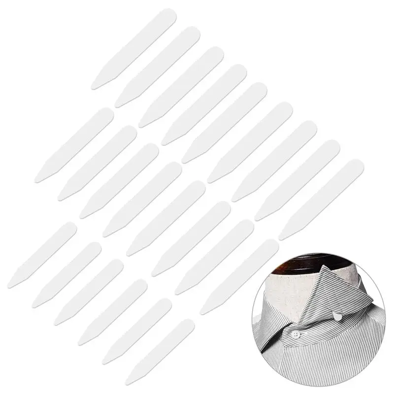 200pcs Plastic White Collar Stays Bones Stiffeners In 3 Sizes Shirt Dress Collar Stays Dress Accessories Shirt Collar Stays