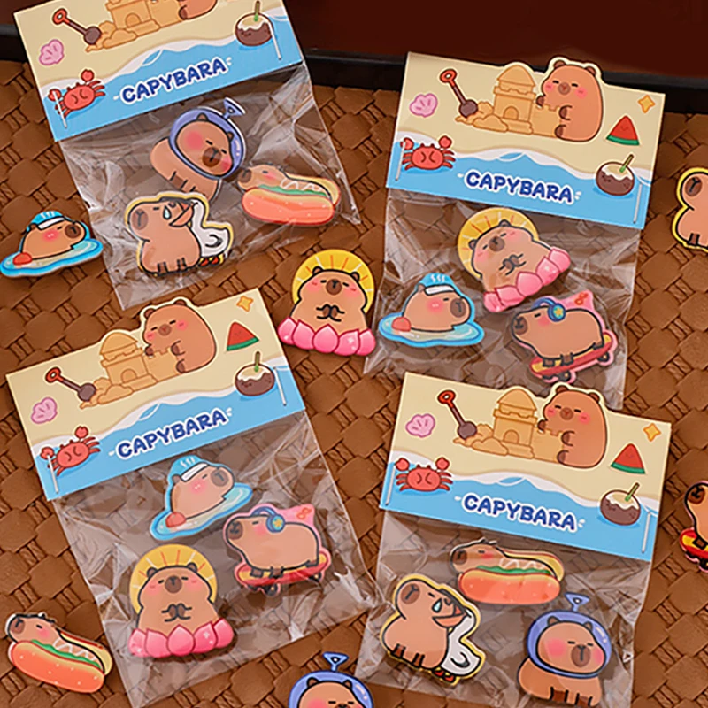 3pcs Cute Cartoon Capybara Brooch Set Fashion Lovely Animals Badge Clothes Bag Jewelry Pin Badges Decoration Jewelry Accessories