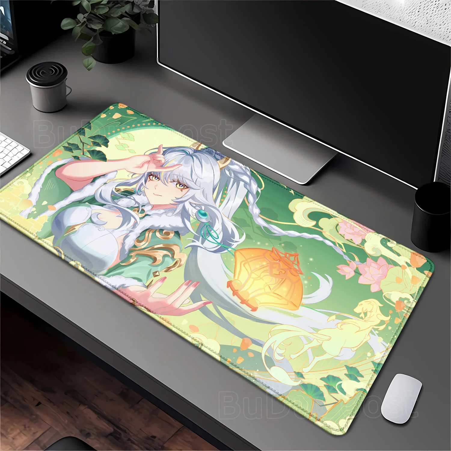 

Zibai Genshin Impact Gaming Mouse Pad Computer offices Accessories Mousepad Large Lock Edge HD Printing 400x900mm XXL Desk Mats