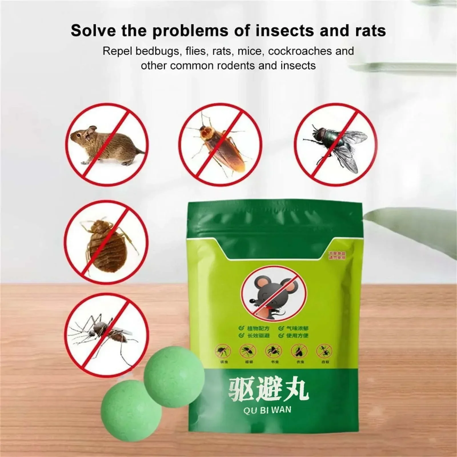 100pcs Peppermint Oil Rodent Repellent Balls - Eco-Friendly Mice/Rat Deterrent for Car Engine, Garage & Home Pest Control Pack