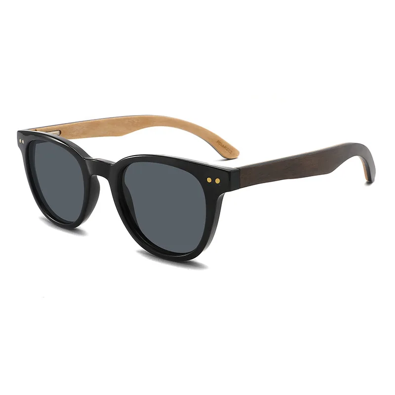 ShinyCoCo Luxusmarke, grenzüberschreitende, hochwertige, doppellagige Holz-Sonnenbrille mit Beinen, polarisierte Sonnenbrille, Reisnagel, Bambus und Holzbrille