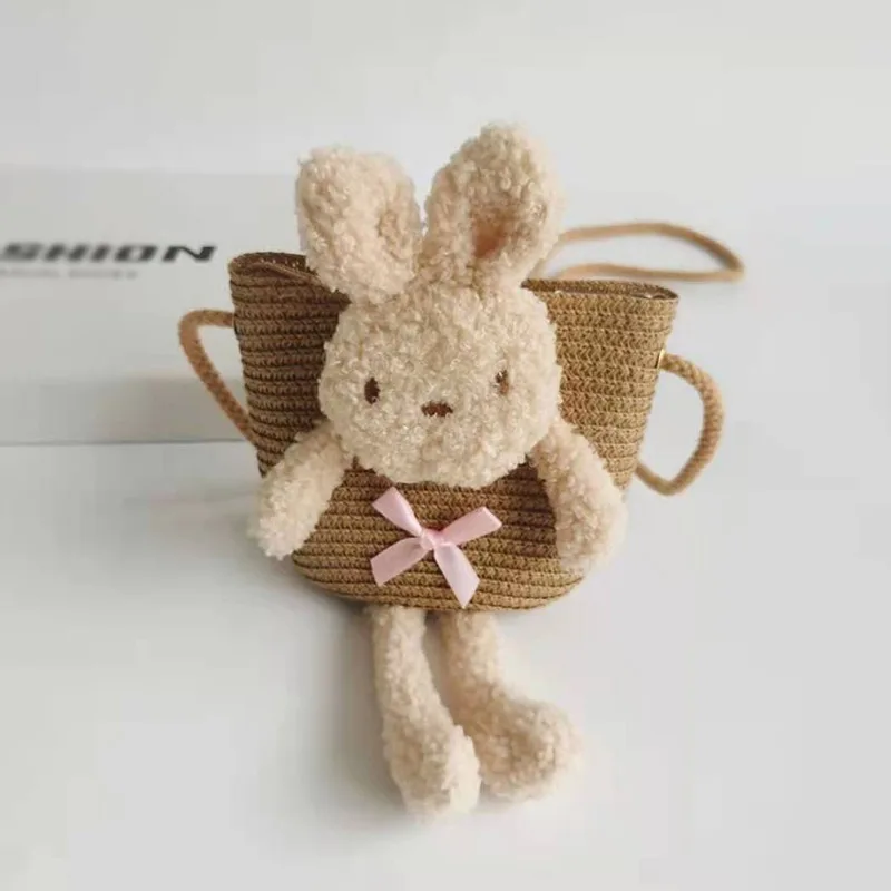 

Children's Girls Backpacks Bear Decoration Bag Diagonal Bag Coin Purse Zipper Bag Kids Princess Pack Pockets