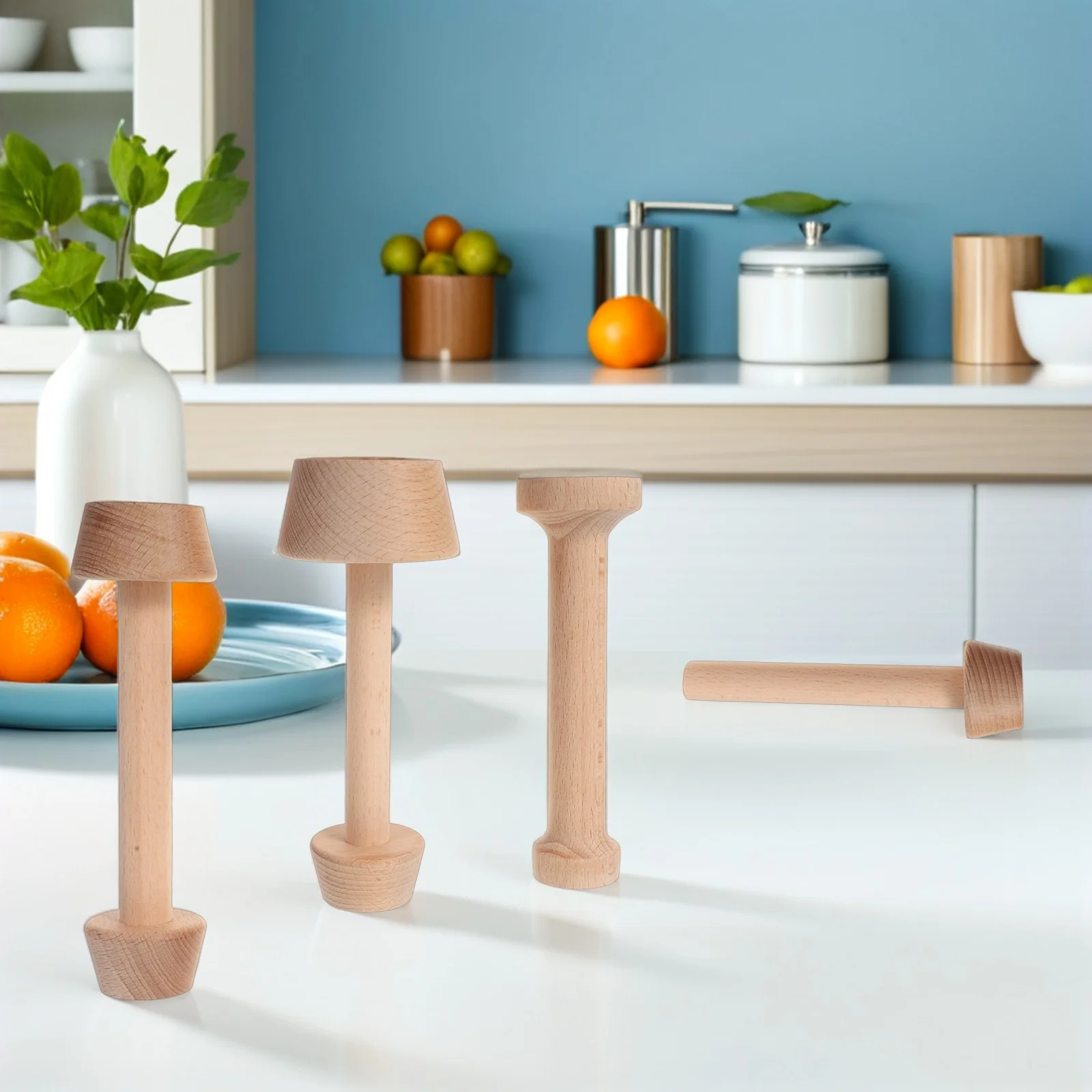 

1Set Wooden Double Side Tart Tamper Pastry Dough Pusher Egg Tart Mold DIY Baking Tool for Cheesecakes Dessert Cake