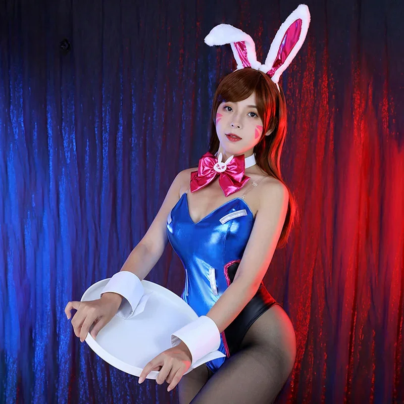 Watch Bunny Girl Song Hana COS Pioneer D.VA Leather Clothes Female DVA Fan Animation Game Costume Cosplay Suit