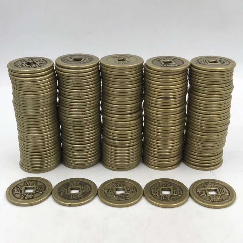 

Антикварная латунная утолщенная медная монета 2,8 см, монета «Пять императоров», медная монета, подвеска для порога двери, декоративное изделие