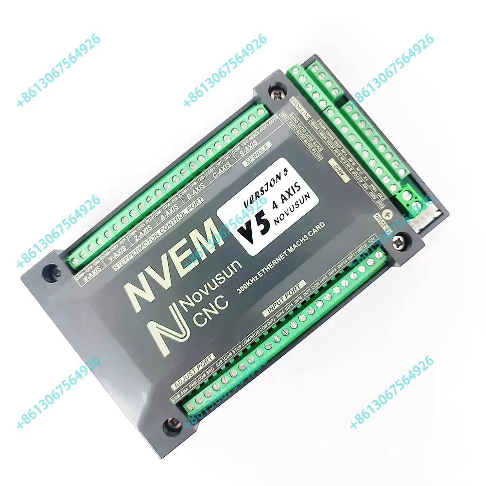 Upgrade MACH3 NVEM V5 300K CNC engraving machine motion control card 3/4/5/6 axis Ethernet control supports stepper servo motors