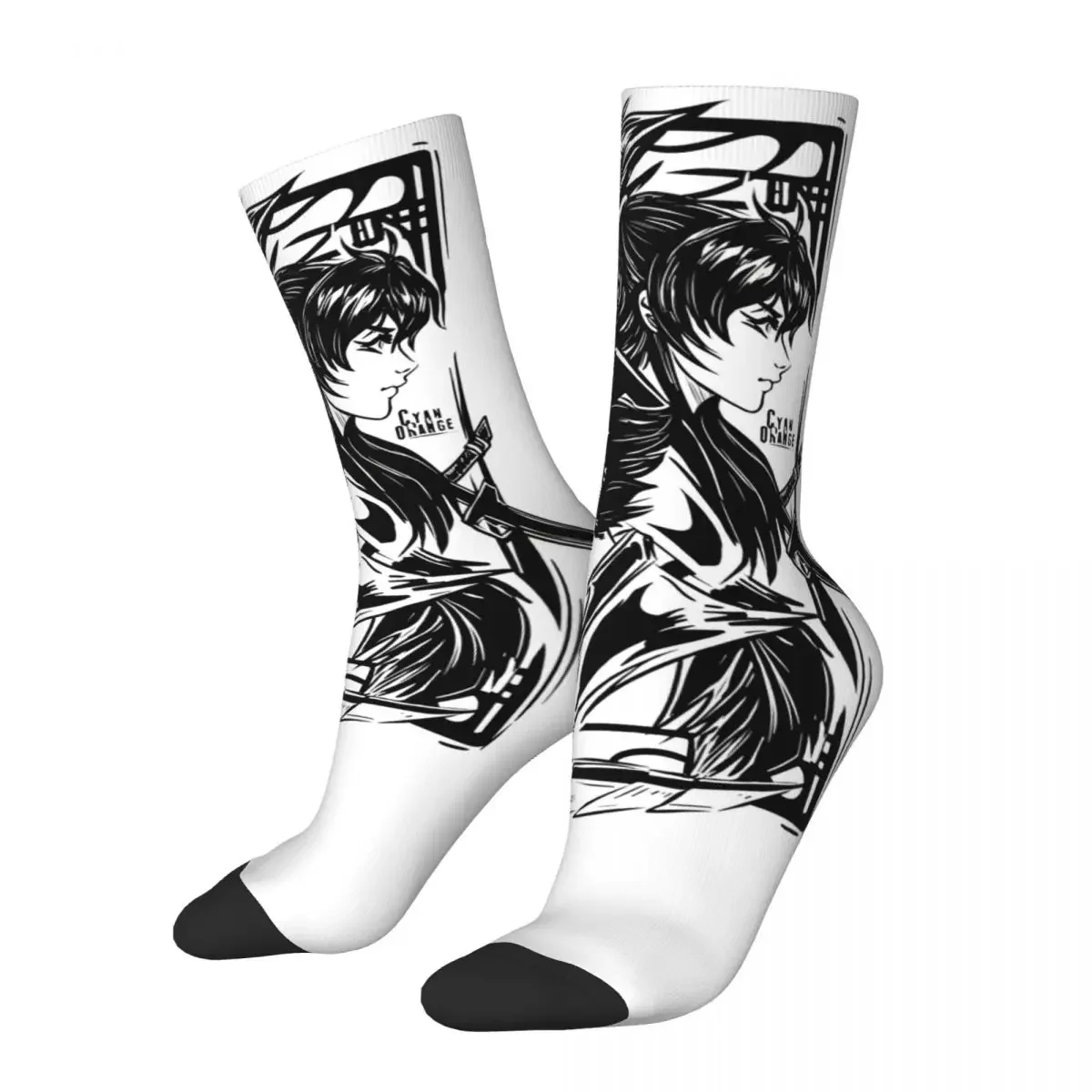 The Branwen Twins Rwbys Anime Crew Socks for Women Men Merch All Seasons Cotton Middle Tube Socks Breathable