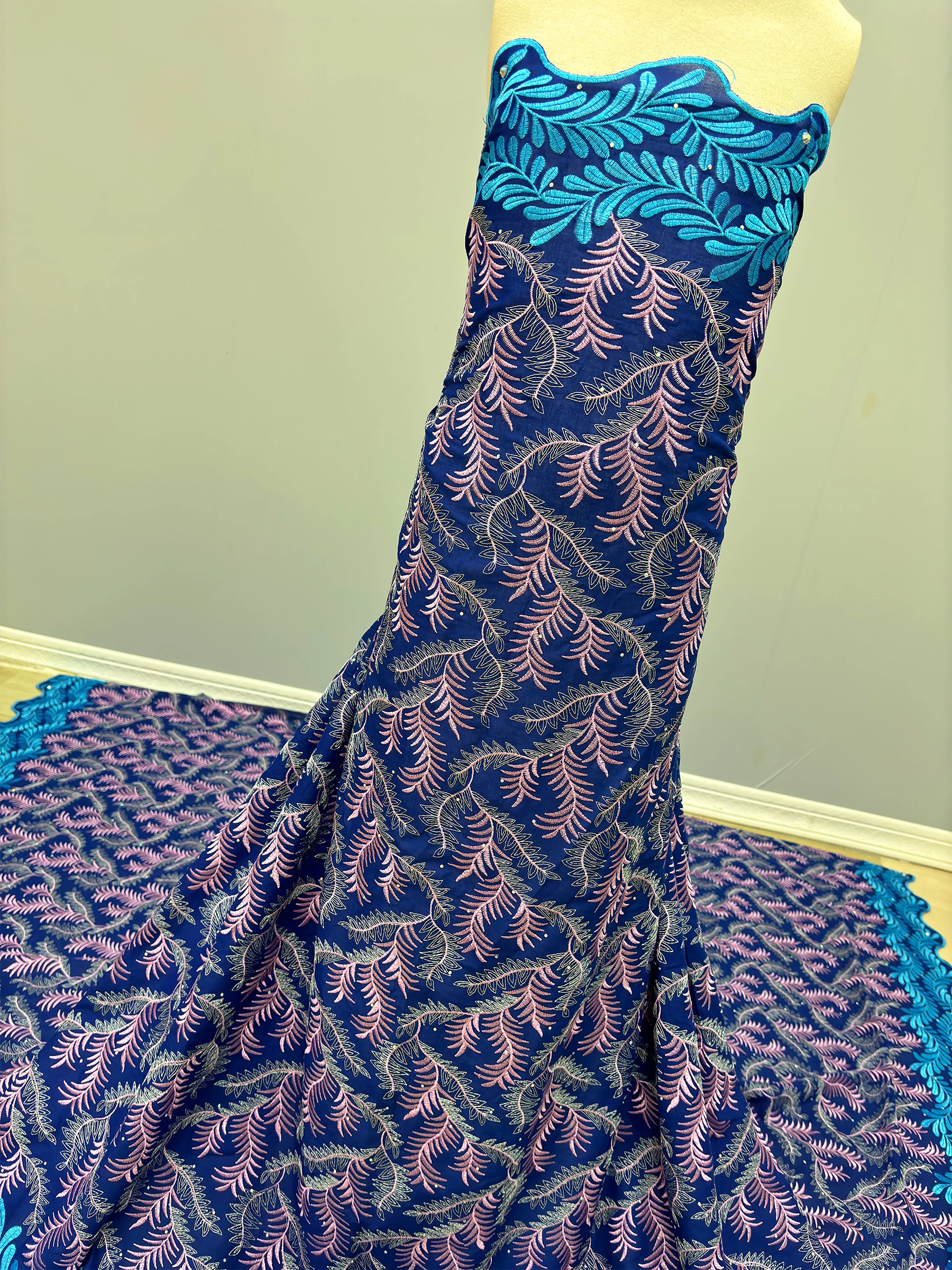 

Новейшая африканская сухая хлопковая кружевная ткань, швейцарская вуаль, 2024, нигерийская кружевная ткань, высокое качество, вышивка для шитья платьев своими руками