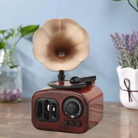 Classical Vintage Phonograph Music Box Revolving Record Gramophone Musical Box for Birthday Valentines Day Anniversary