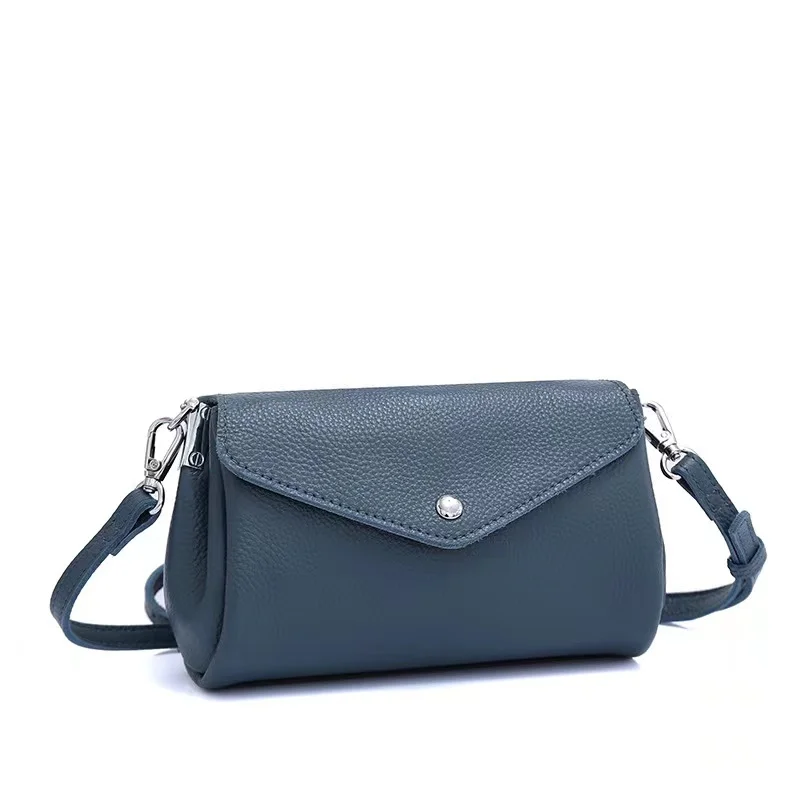 New Women's Bag First Layer Cowhide Retro Soft Leather Simple Fashion Casual Shoulder