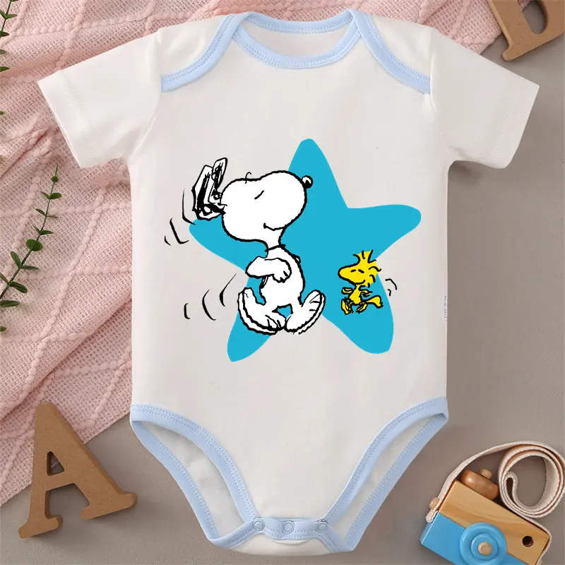 MINISO Детская одежда с принтом Snoopy/Love, комбинезон из 100% хлопка, комбинезон, боди для новорожденных от 0 до 12 месяцев, лучший подарок для ребенка