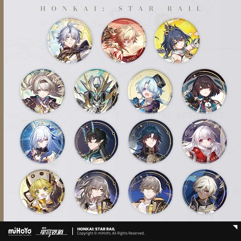 

miHoYo Official Honkai Star Rail Fall Festival Series Tinplate Badge Trailblazer Robin SUNDAY Phainon Mydei Anime Cosplay Gifts