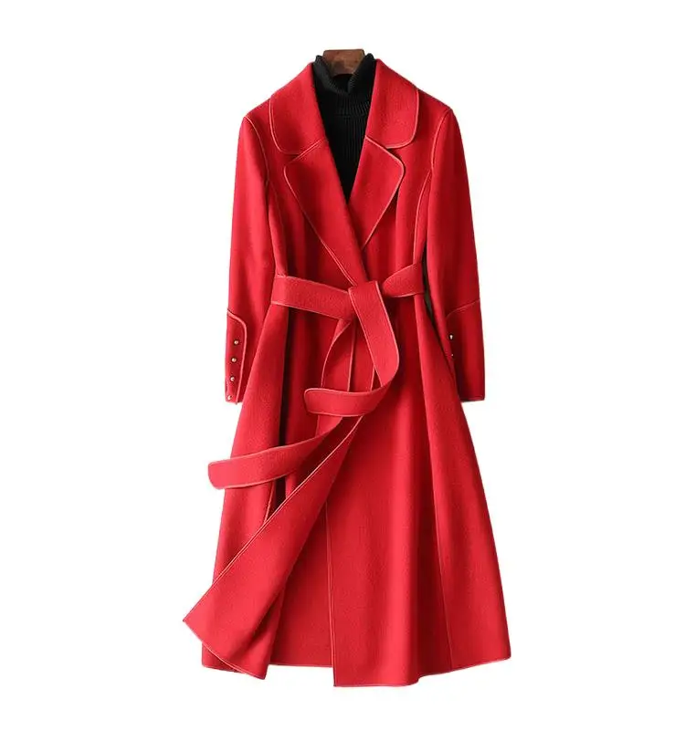 

Fashionable wool coat double-sided cashmere long coat new autumn and winter style