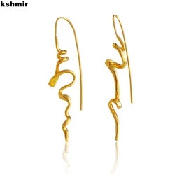 kshmir Fashionable abstract three-dimensional design earrings temperament female earrings hanging jewelry accessories gifts