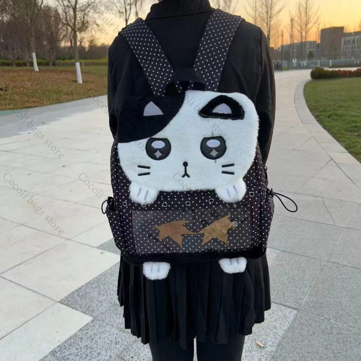 Плюшевый рюкзак Kitty с вышивкой и декором Ita Bag Kawaii Itabag Рюкзак для женщин Женская сумка большой вместимости Женский рюкзак