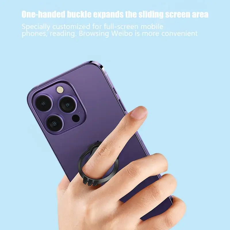 Metal Mobile Phone Socket Holder Universal Telephone Car Bracket Stand Finger Ring Phone Grip Tool for Video Recording