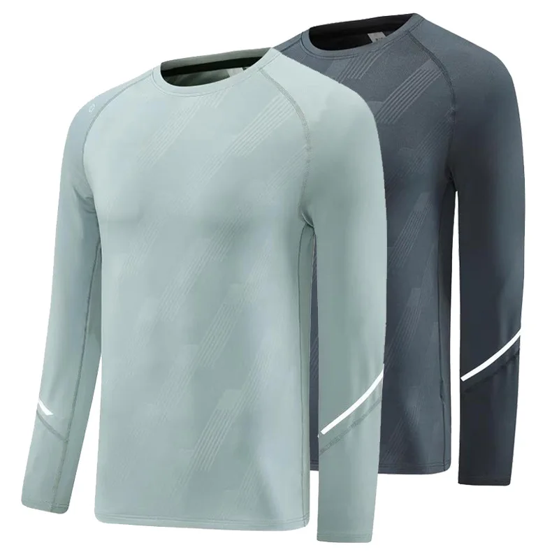 

Spring Breathable Long Sleeve Workout Shirt for Men Loose Fit Athletic Top for Gym Running T-Shirt Training Gym Jogging Clothing
