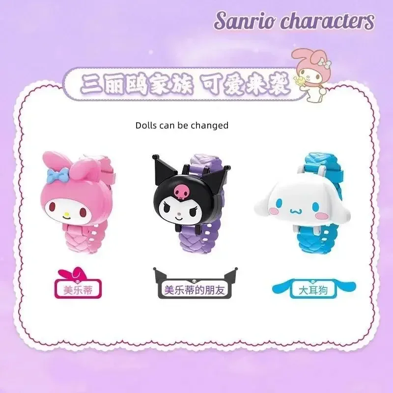 Sanrios Children Watch Fashion Luminous Kid Students Gifts Cartoon Anime Cute Kuromi Melody Cinnamoroll Watch Students Gifts