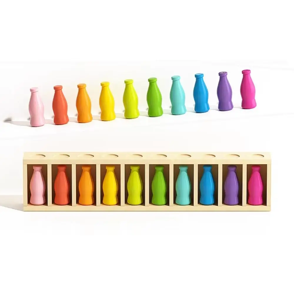 Juego de emparejamiento de memoria de madera, Educación Temprana, bebida de Motor fino, taza de clasificación de colores, aprendizaje de entrenamiento de memoria