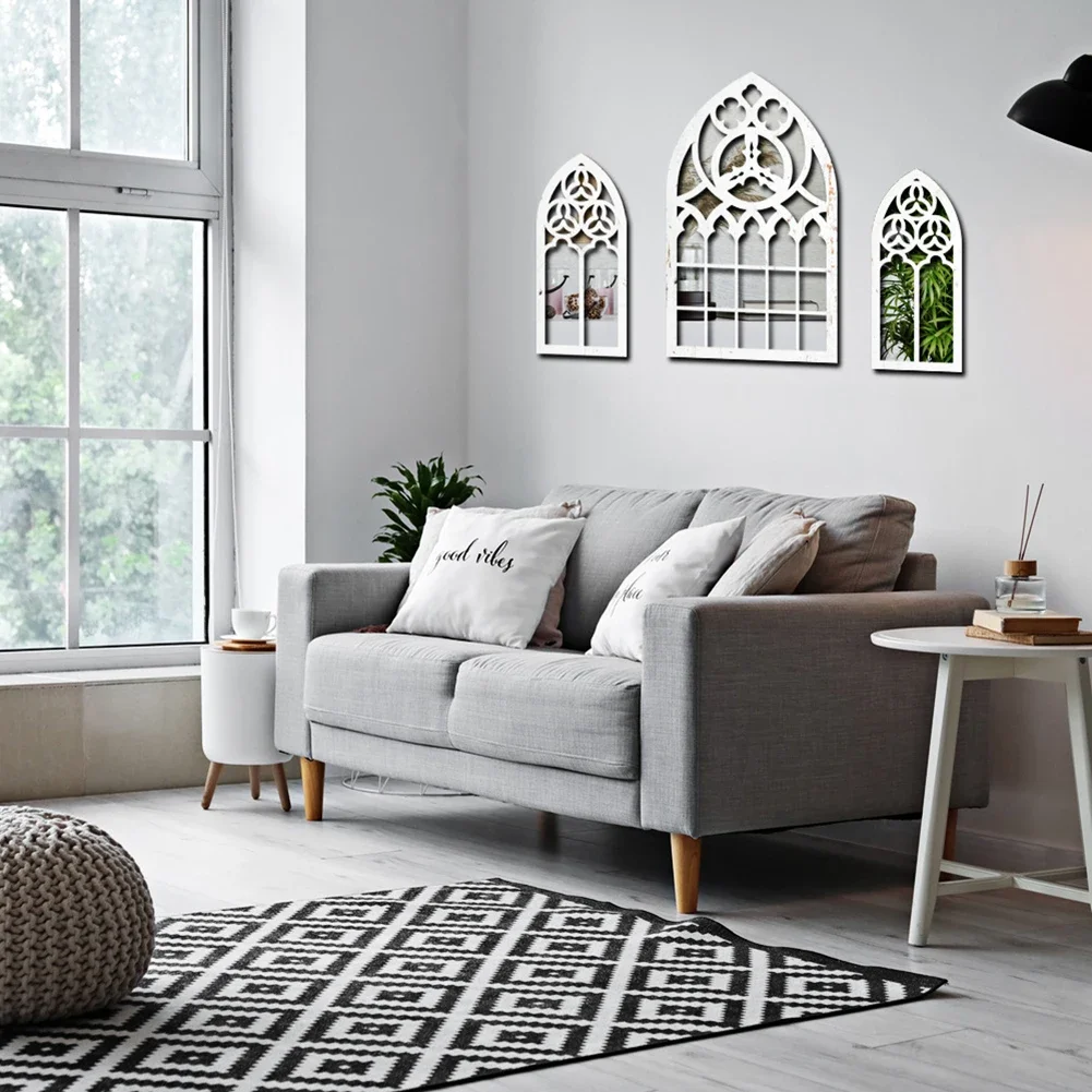 

Bedroom Hallway Gothic Window Mirror Acrylic Wall Decor Acrylic Mirror 42x25x1cm Environmental Safety Standards