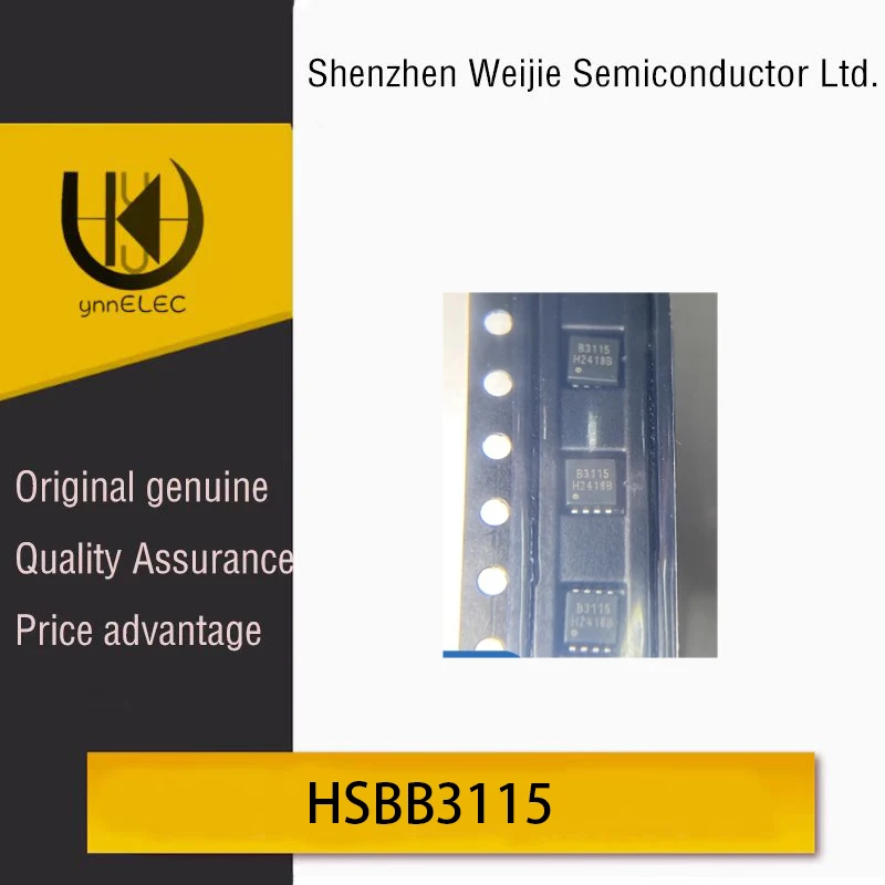 

HSBB3115 Genuine Original P-Channel 30V 55A DFN-3x3 MOSFET Chip with B3115 Marking