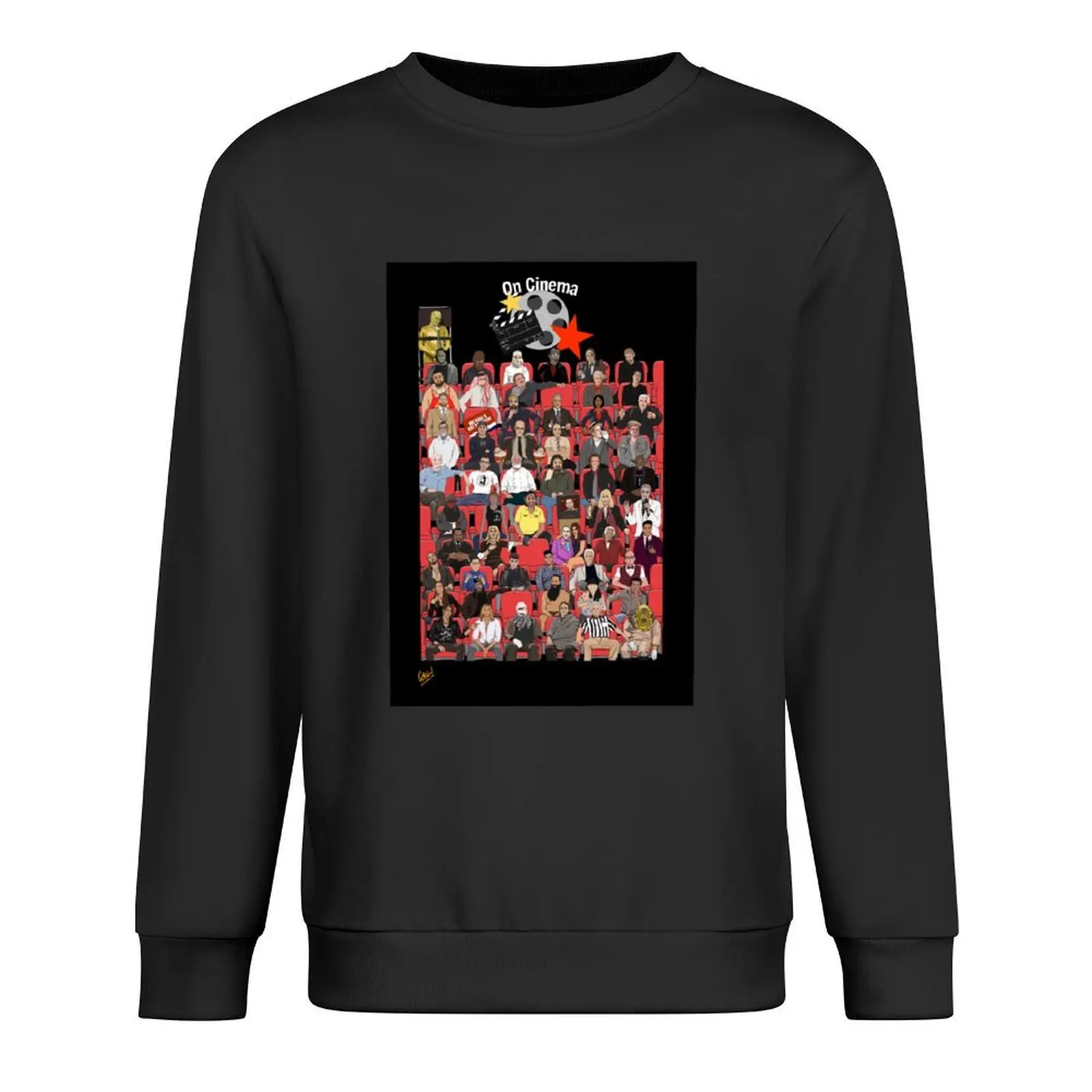 

On Cinema At The Cinema All Characters Artwork Pullover men wear clothes for men mens clothes autumn clothes sweatshirt