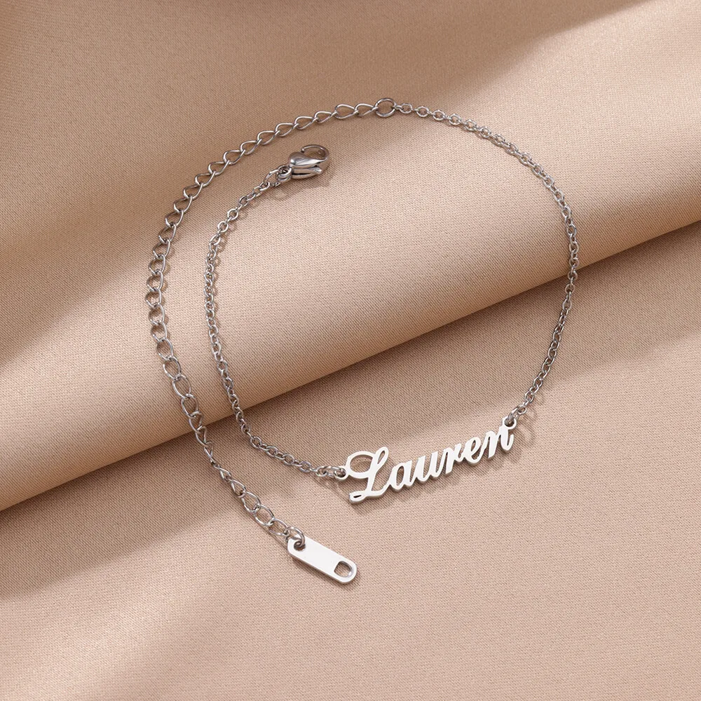 Custom Name Anklet For Women Men Customized Stainless Steel Chain Tag Personalized Letter Anklet New Fashion Birthday Jewelry