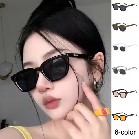 Square Small Frame Sunglasses New Comfortable Gummy Glass Frame Sun Protection Glasses Sun Protection for Travel