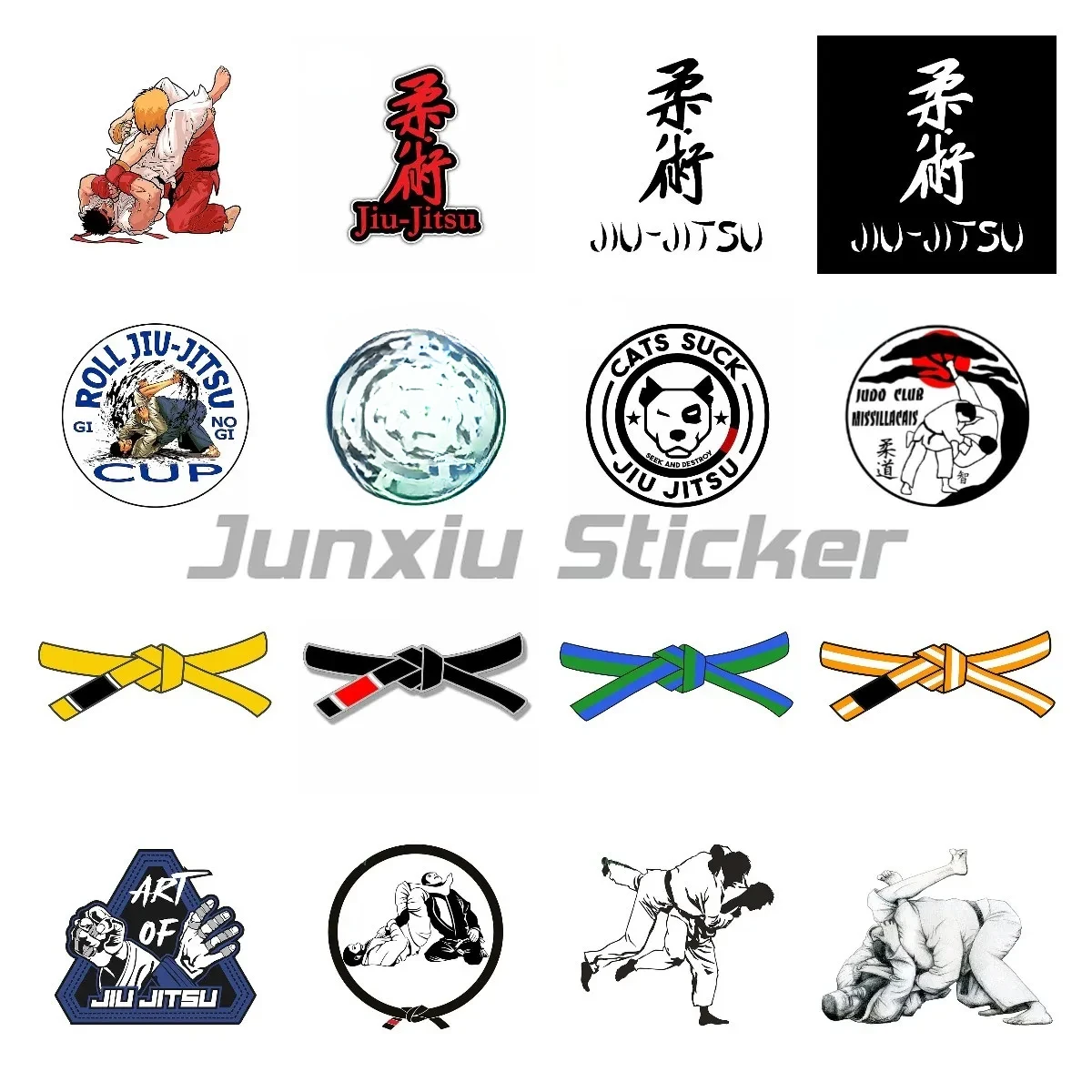 

Jiu Jitsu Car Stickers Waterproof Personality Scratch-proof Decals Creative Windshield Decor