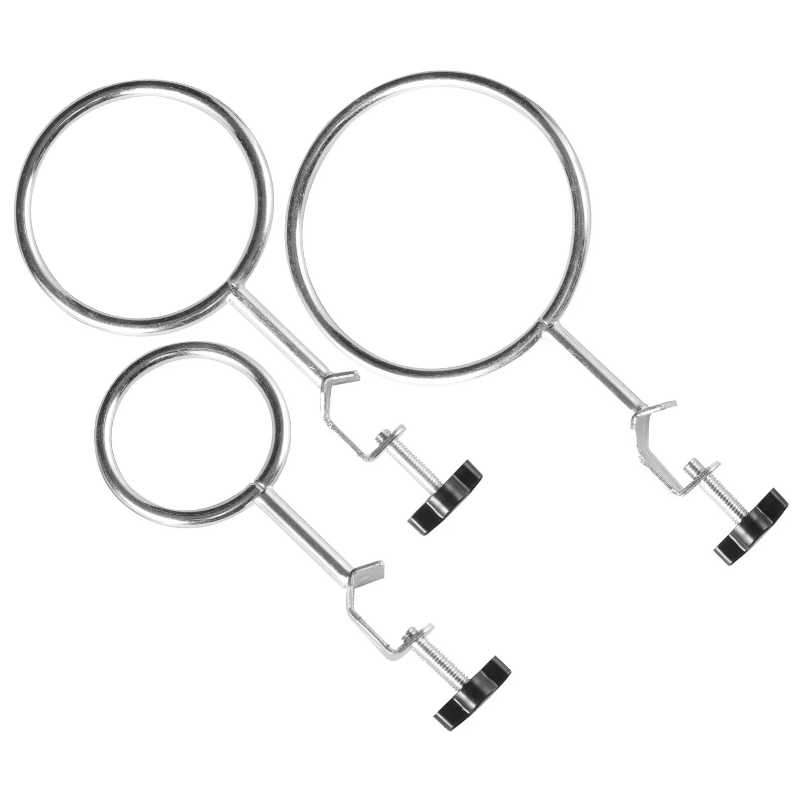 3 Pcs Iron Ring Experimental Equipment Retort Rings Laboratory Clamps for Corner Small Metal Stand Flasks