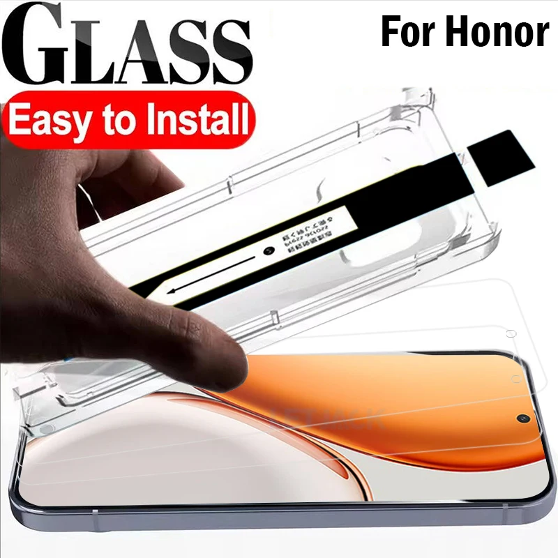 

1-3Piece Easy Installation Dust Free Tempered Glass for Honor X9d X70 X70i X60 X60i X50i+ X40 GT Magic8 Magic7 Screen Protectors