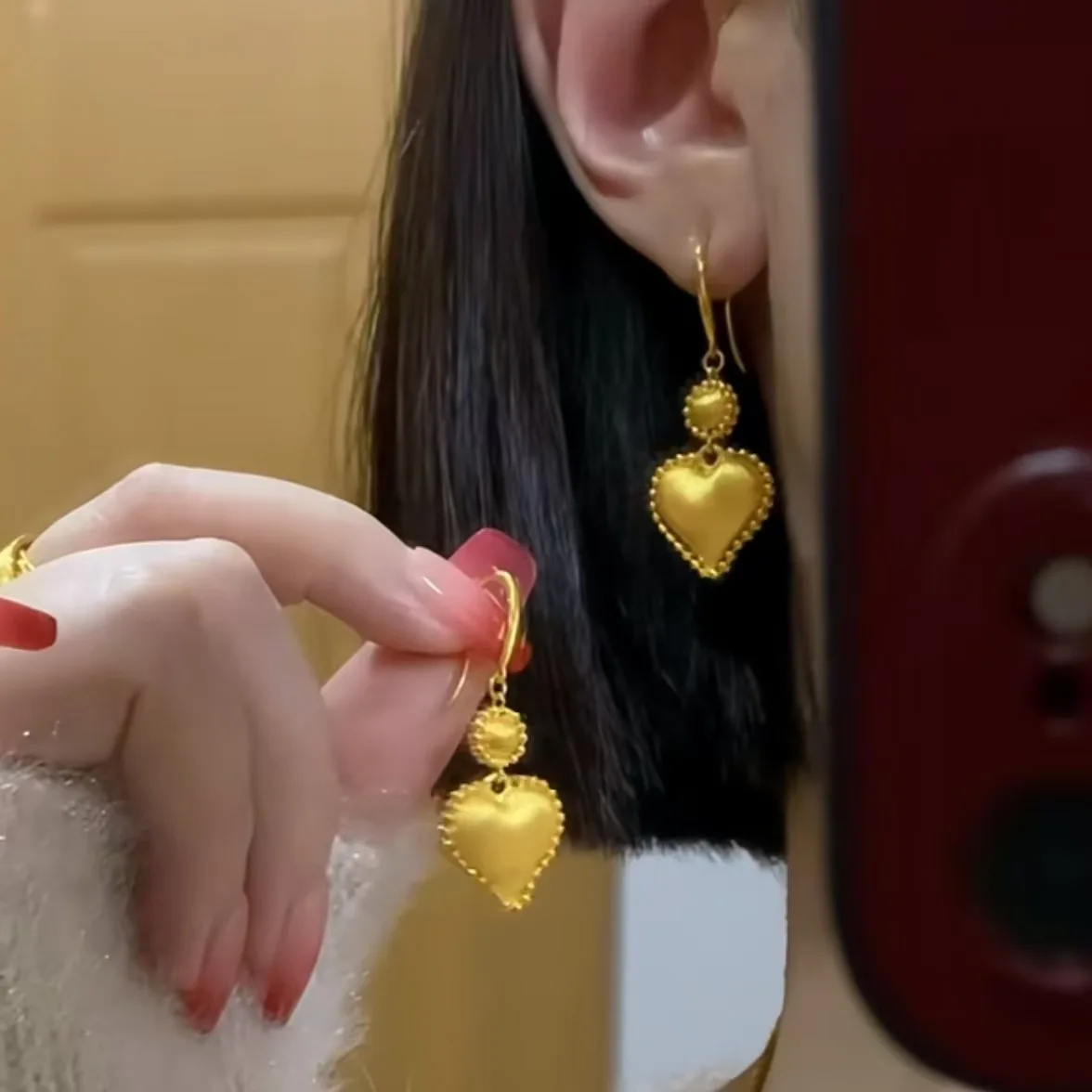 

Fashion Kt18 Gold Color Hear Love Necklace Earring Sets for Women Bride Girl Birthday Wedding Engagement Jewelry Sets Gifts
