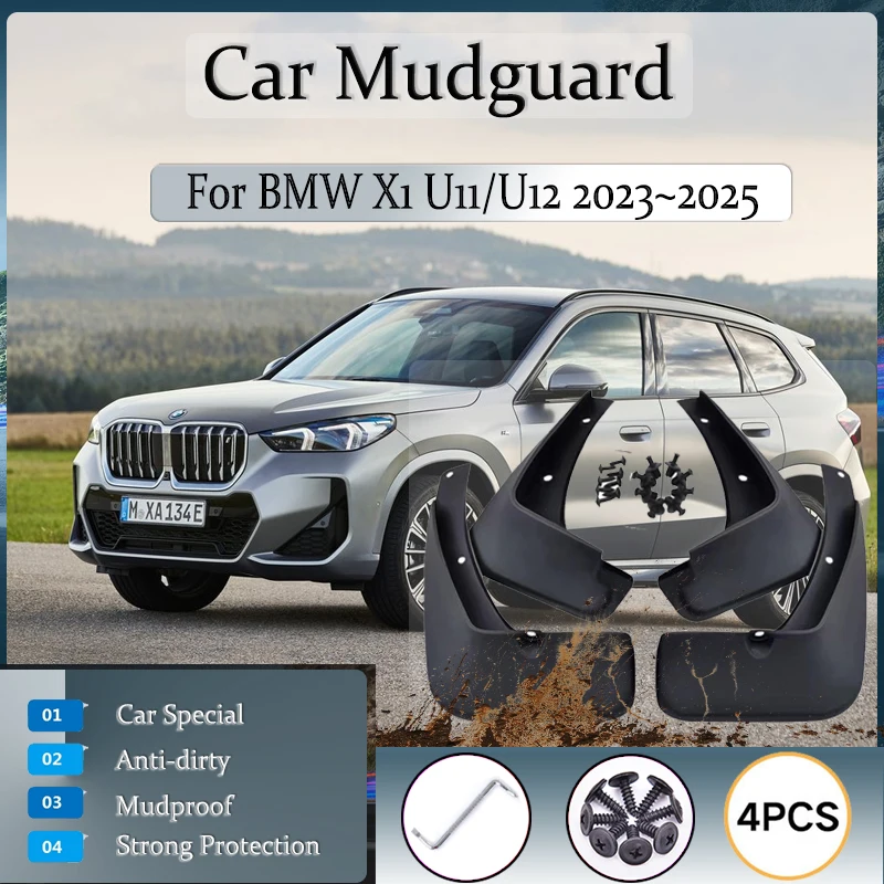 

Car Mudflaps For BMW X1 U11 U12 2023 2024 2025 Antifreeze Mudguards Fender Mud Guards Front Rear Exterior Parts Auto Accessories