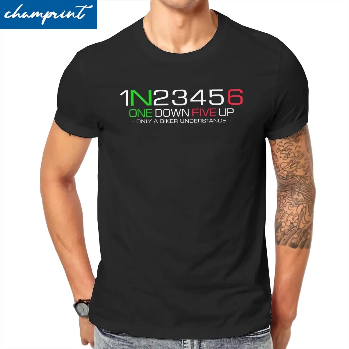 Biker 1N23456 T-Shirts Men Motorcycle Humorous 100% Cotton Tee Shirt O Neck Short Sleeve T Shirt Printing Clothes