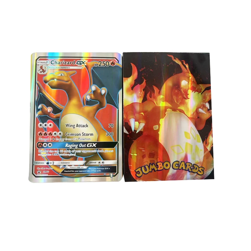15*21CM Pokemon Cards English GX VMax Oversized Card Charizard Pikachu Rare Collection Battle Trainer Children Birthday Gifts
