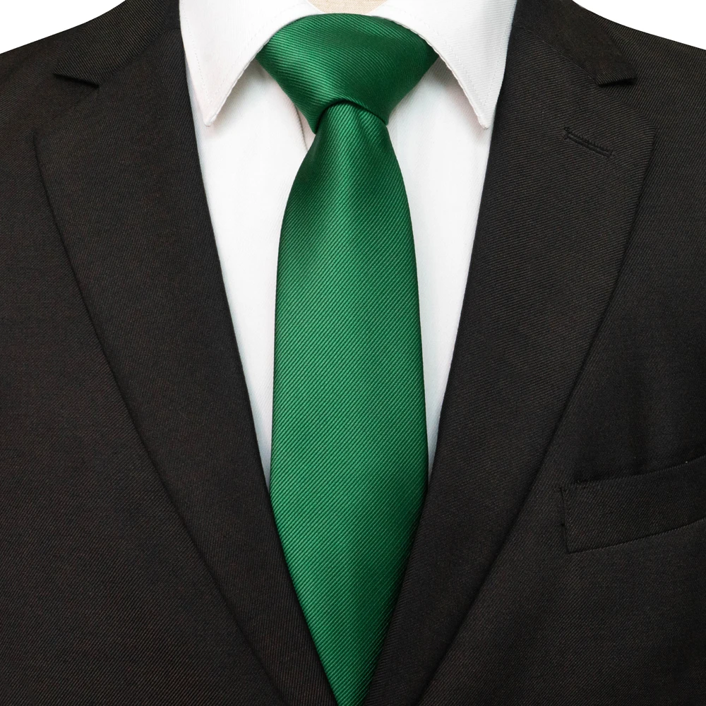 JEMYGINS Neue Heiße Grüne Solide Seidenkrawatten für Männer 7 cm Blaue Krawatte Hemd Zubehör Hochzeitsgeschenk Mann der Büro Gravatas – Detail 2