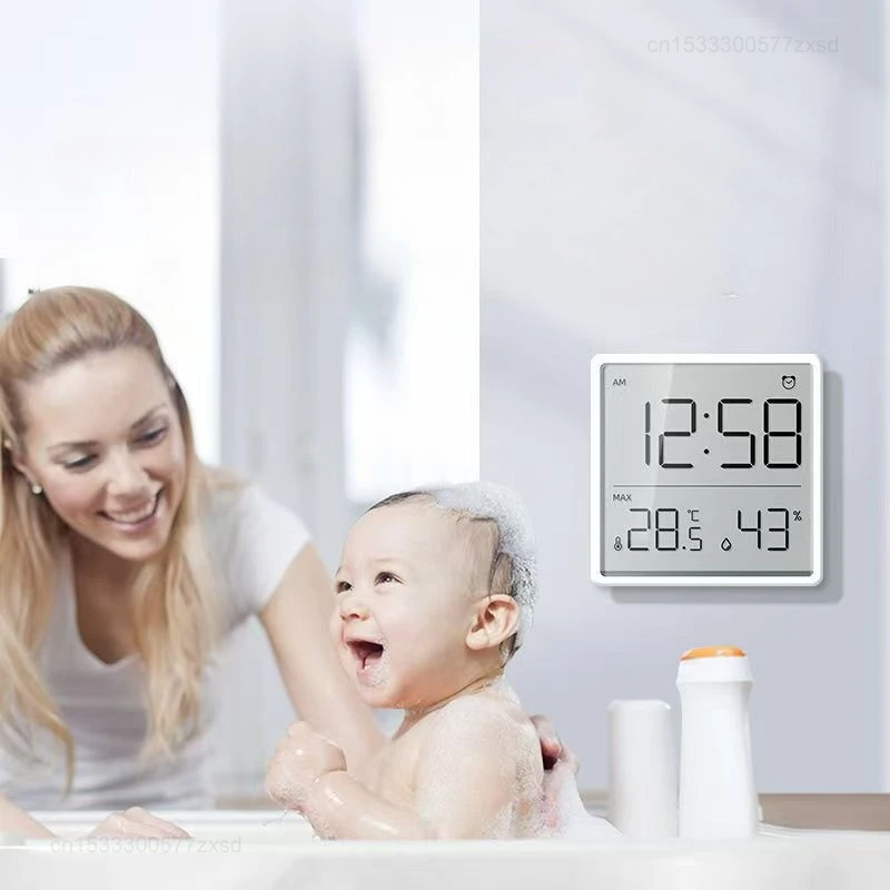 Mini Multifunction Thermometer Hygrometer Automatic Electronic Temperature Humidity Monitor Clock Household Thermometer Tools