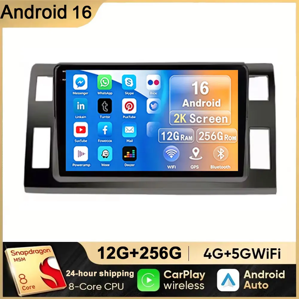 Android 16 Car Radio For Toyota Previa 3 III XR50 Estima 2006-2019 LHD Viedo Player 5G WIFI Multimedia DSP Stereo Head Unit BT