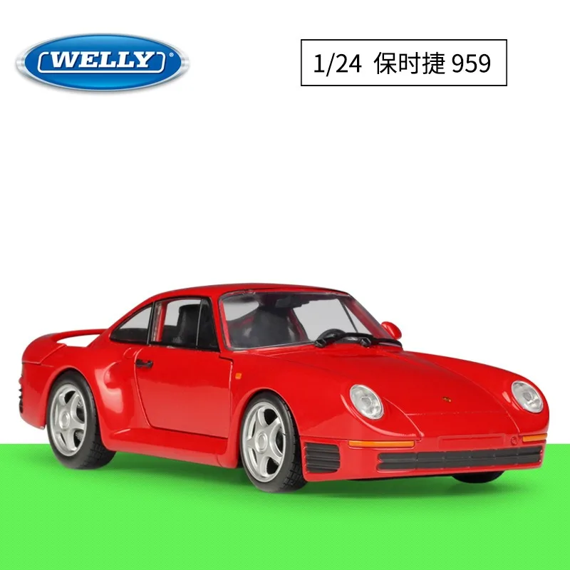 

New WELLY 1:24 Porsche 959 Car Model Simulated Alloy Toys Porsche Car Model Pullback Adult Hobbies Collectible Ornament Boy Gift