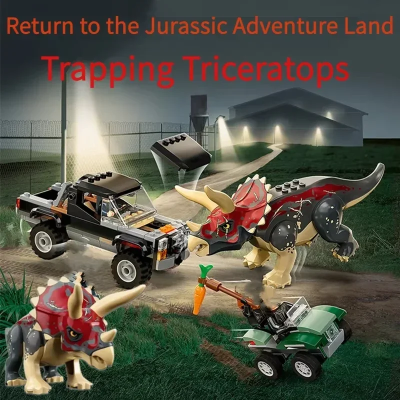 Compatibele MOC-sets Dinosaur Series Bouwstenen 76966 Dinosaur Missions: Allosaurus Transport Truck Kinderen World Park Speelgoed