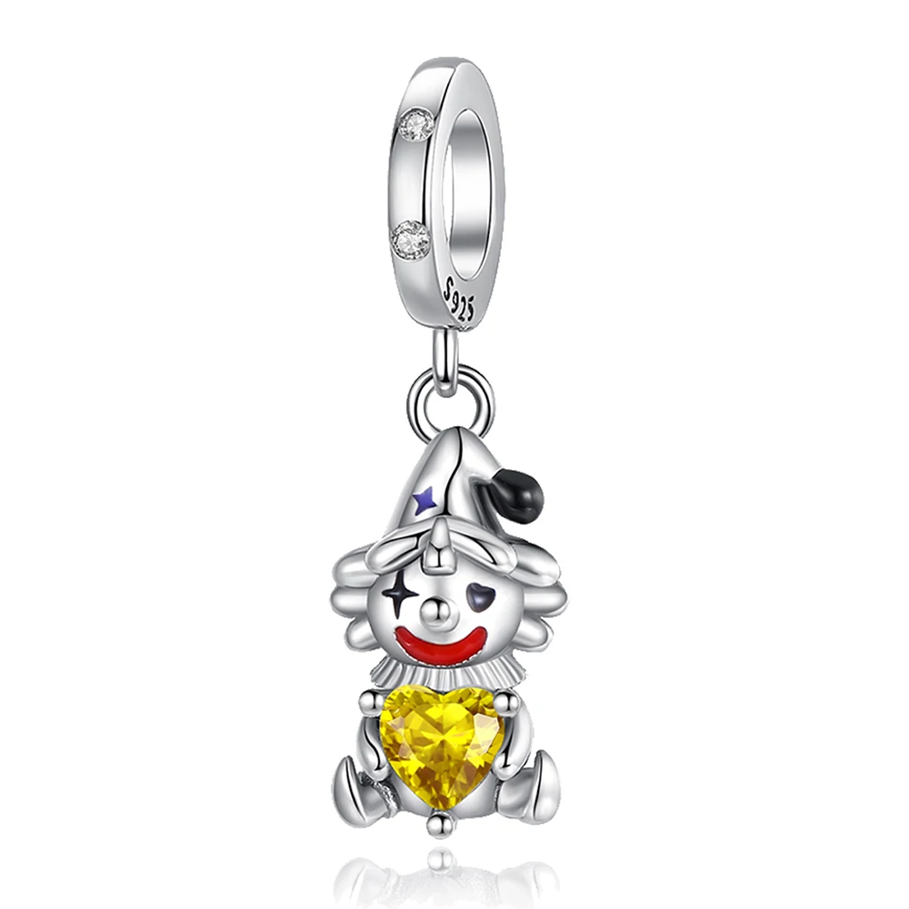 

Ahthen 925 Sterling Silver Hot Sale Beads Clown Dangle Charm fit Snake Chain Bracelets Necklaces for Women Jewelry Making