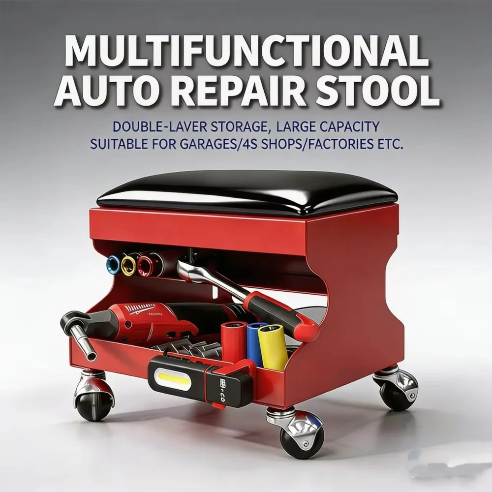 Car Repair Creeper Seat Thickened Mobile Auto Maintenance Rolling Stool Garage Repair Tool