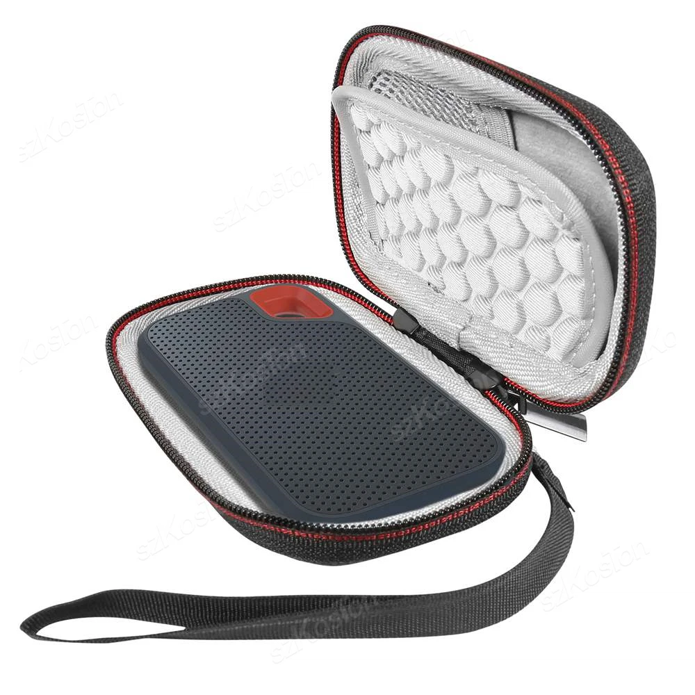 Portable Hard Cases for SanDisk E61 SSD Traveling Cases Protective Storage Bags with Mesh Inner Pocket EVA Cases