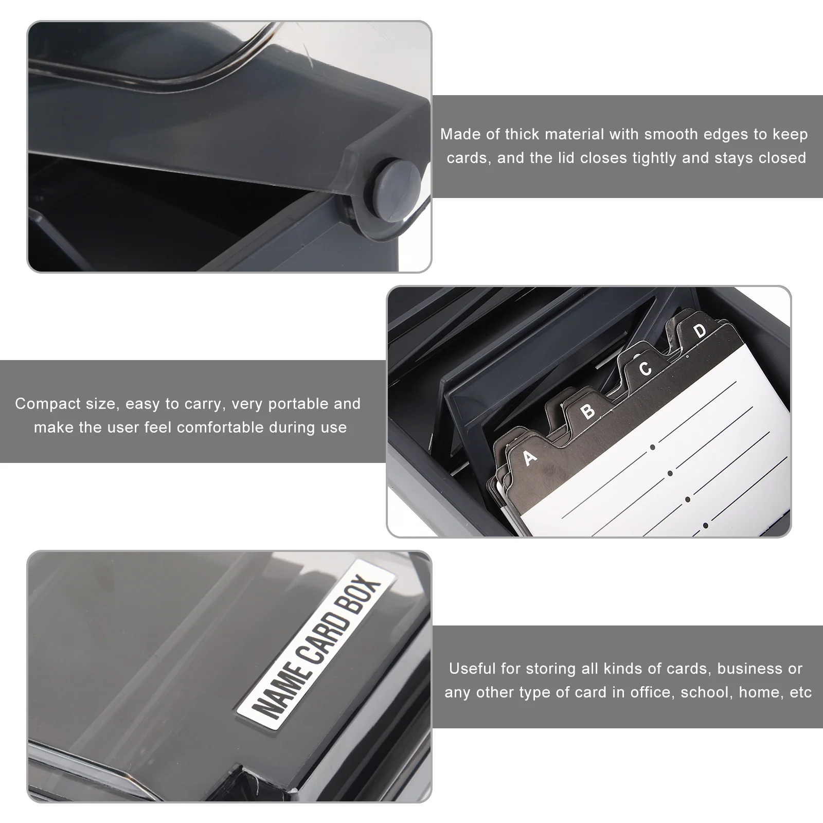 حامل بطاقة الفهرس، منظم تخزين المواد الممتازة، حافظة بطاقات العمل، لوازم مكتبية، سعة كبيرة محمولة #1