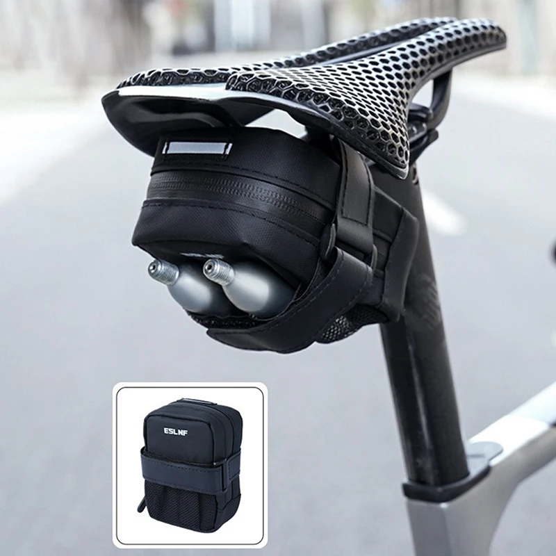 

1 Pc 11*8cm PVC Bicycle Saddle Bag Large-Capacity Cycling Bag for Mountain/Road Bike Waterproof Cycling Gear Accessory Black