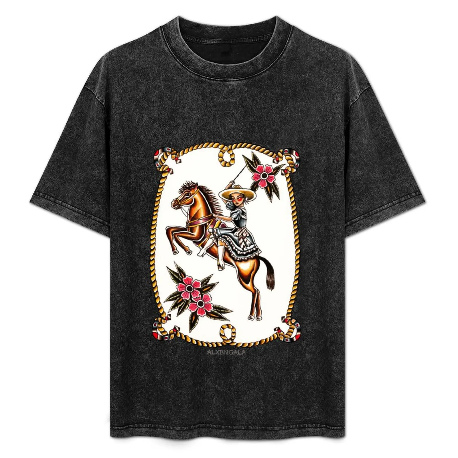 Camiseta Escaramuza de diseño sencillo y básico de manga corta