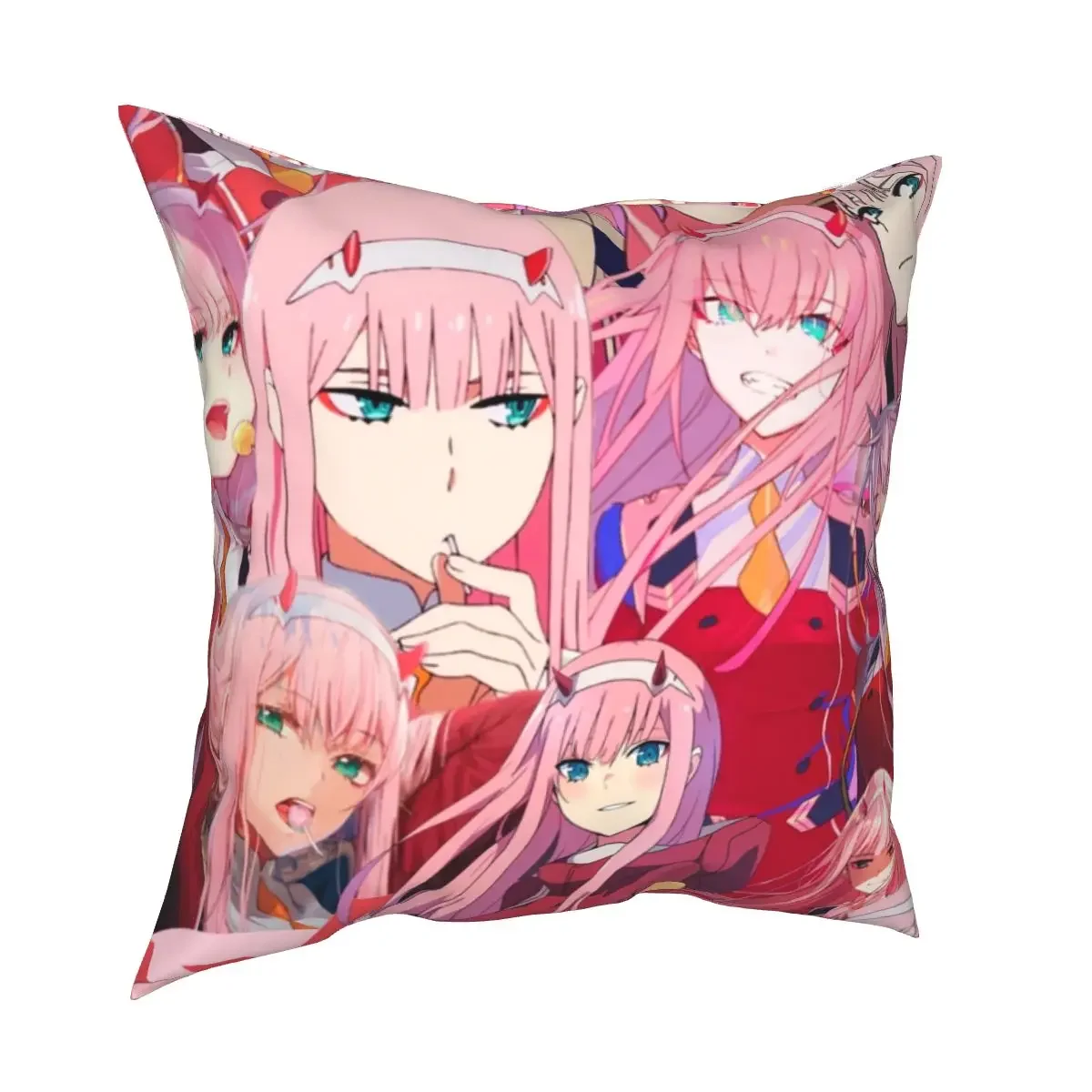 Zero Two Collage Pillowcases Home Darling in the Franxx Anime Girl Waifu Cushion Case Home Decoration Pillow Cover 45*45cm