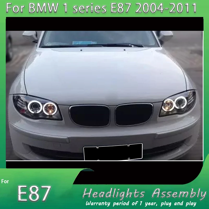 

Автомобильные фары для BMW 1 серии E87, светодиодные фары 2004-2011, 120i, 118i, головной свет, линзы проектора, DRL, автомобильные комплектующие